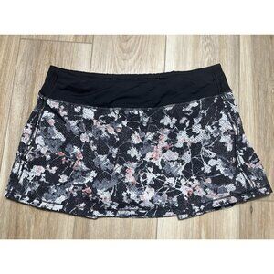 Lululemon Pace Rival Black Bloom Spring Floral Skirt - Size 10